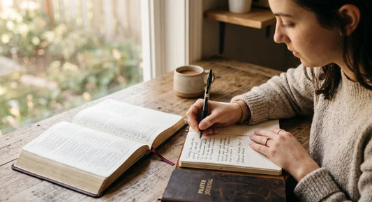 Writing worries in a prayer journal and bringing specific concerns to God.