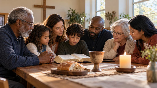 Multigenerational Christians exploring the meaning of faith traditions around Scripture