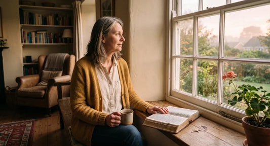 Christian believer finding comfort in God's presence while reading the Bible during a lonely season.