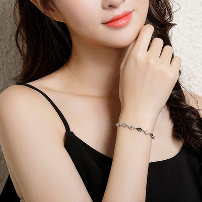 Diamond-encrusted 925 sterling silver bracelet