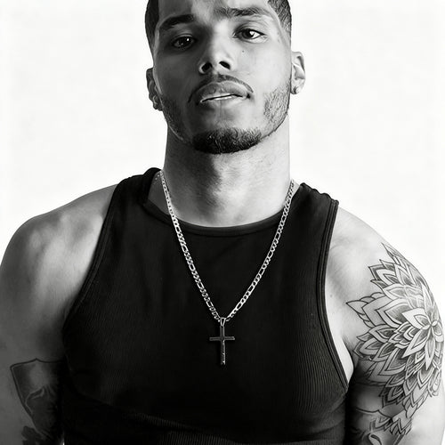 Men’s Stainless Steel Cross Pendant Necklace