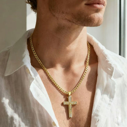 14K GOLD-PLATED FAITH CROSS NECKLACE