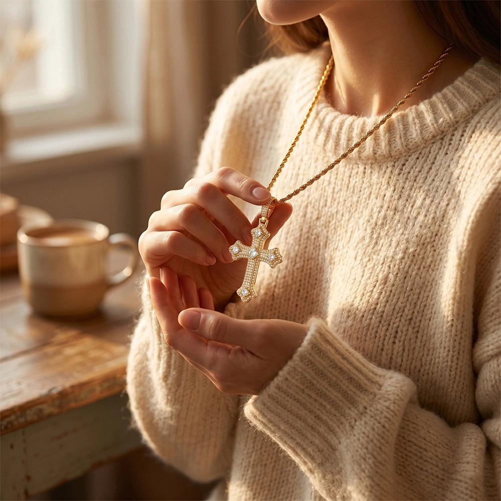 “Anchor” Classic Cross Pendant Necklace