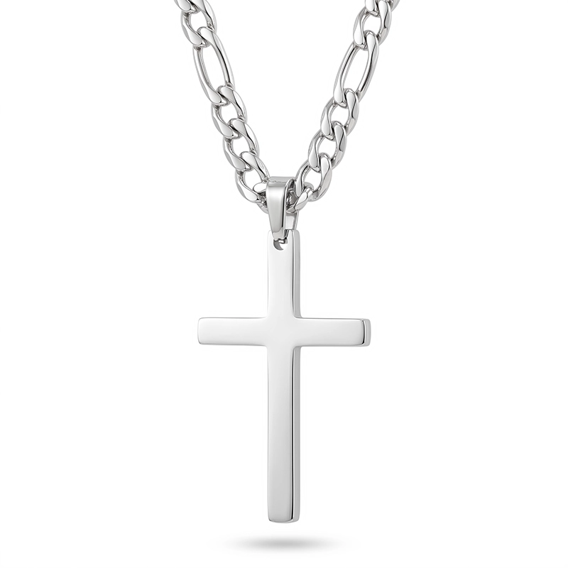 Men’s Stainless Steel Cross Pendant Necklace