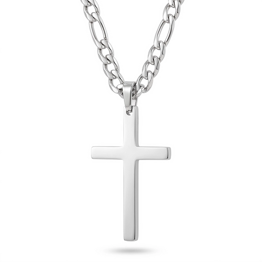 Men’s Stainless Steel Cross Pendant Necklace