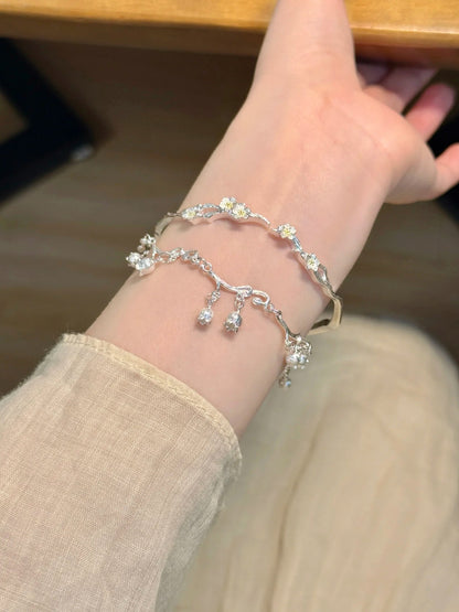 S925 Silver Lucky Flower and Wealth Tree Bracelet
