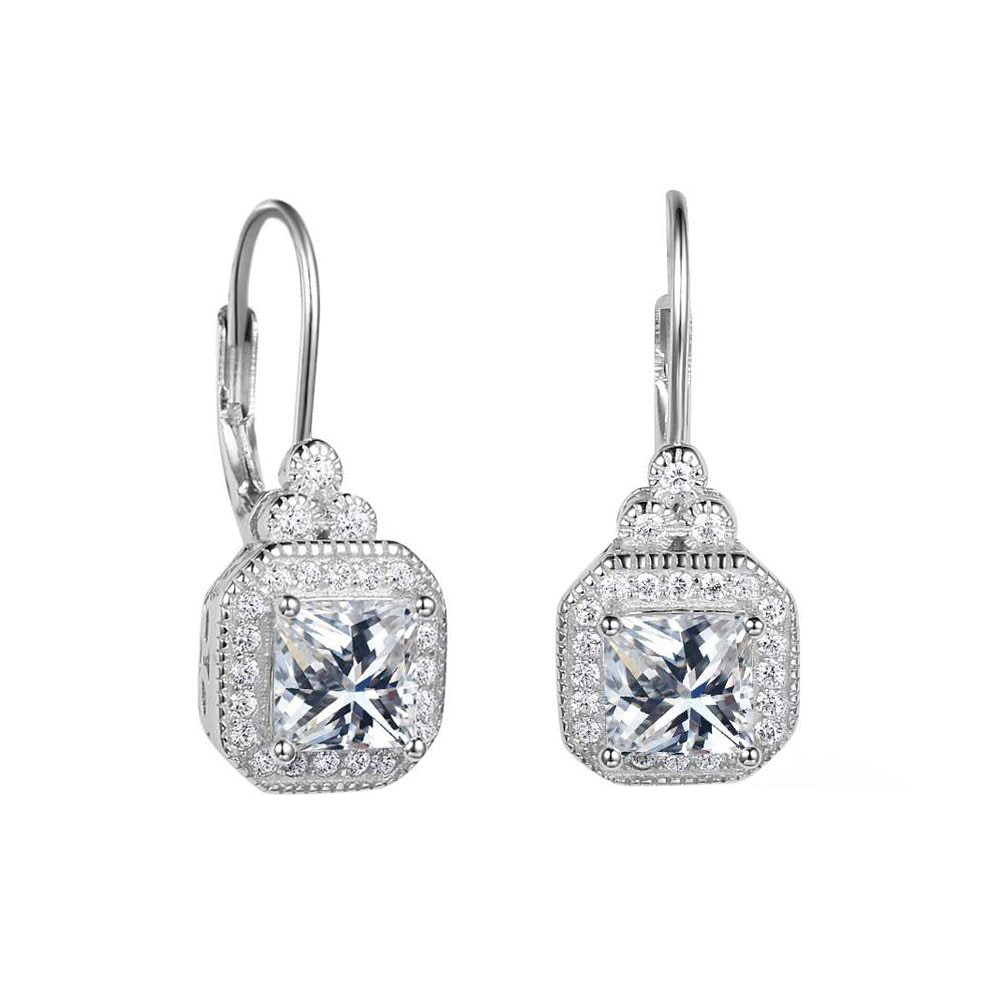 s925 sterling silver rhinestone earrings