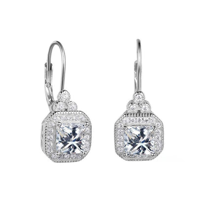 s925 sterling silver rhinestone earrings
