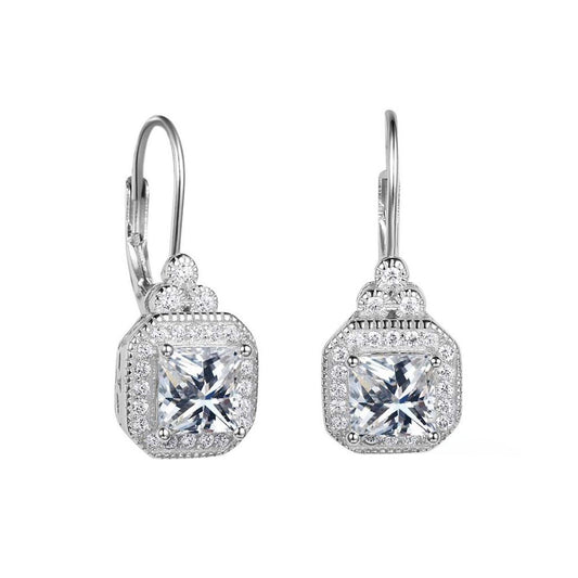 s925 sterling silver rhinestone earrings