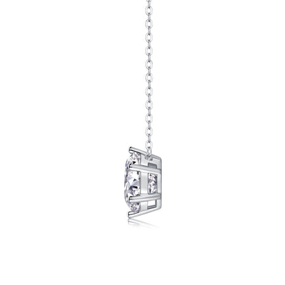 Afternoon Rose Luxury Fashion Diamond Pendant Necklace Set With Mosan Diamond Silver Ornaments
