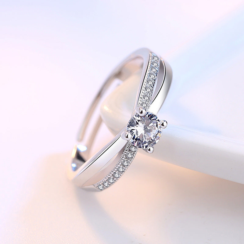 Exquisite Diamond Four-claw Simulation Diamond Ring
