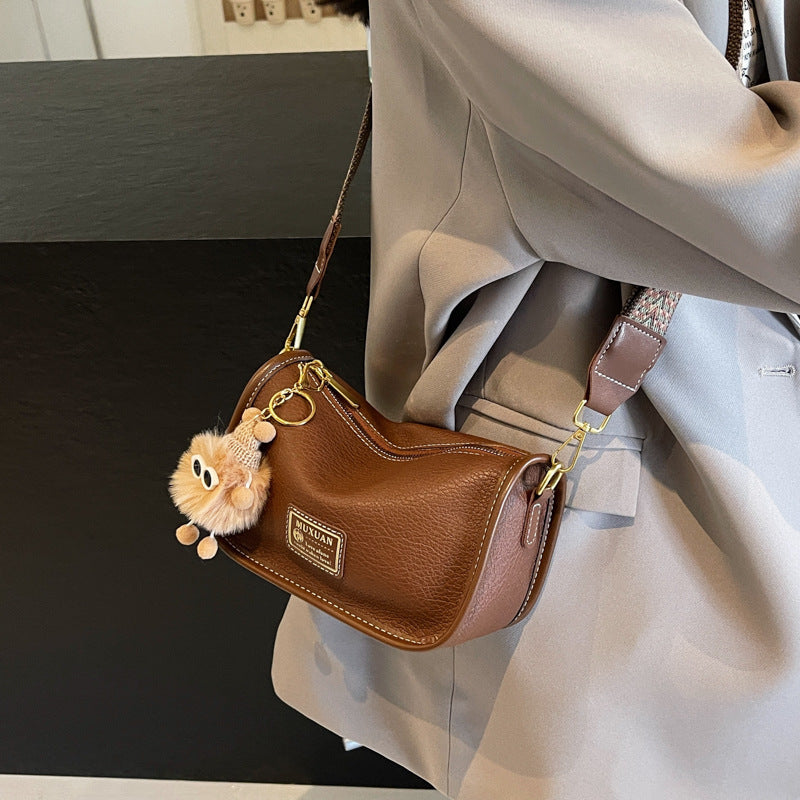 The Milano Luxe Crossbody: Wide-Strap Pillow Bag for Elegant Outings