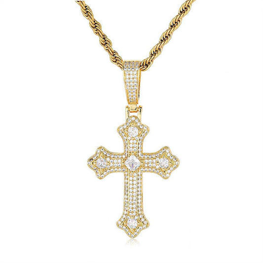 14K Gold Plated Cross Pendant Necklace – Faith Meets Luxury
