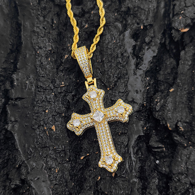14K Gold Plated Cross Pendant Necklace – Faith Meets Luxury