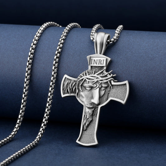 Vintage Cross Pendant Necklace for Men