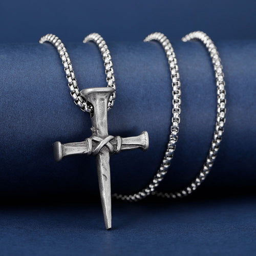 Men’s Punk Nail Cross Necklace