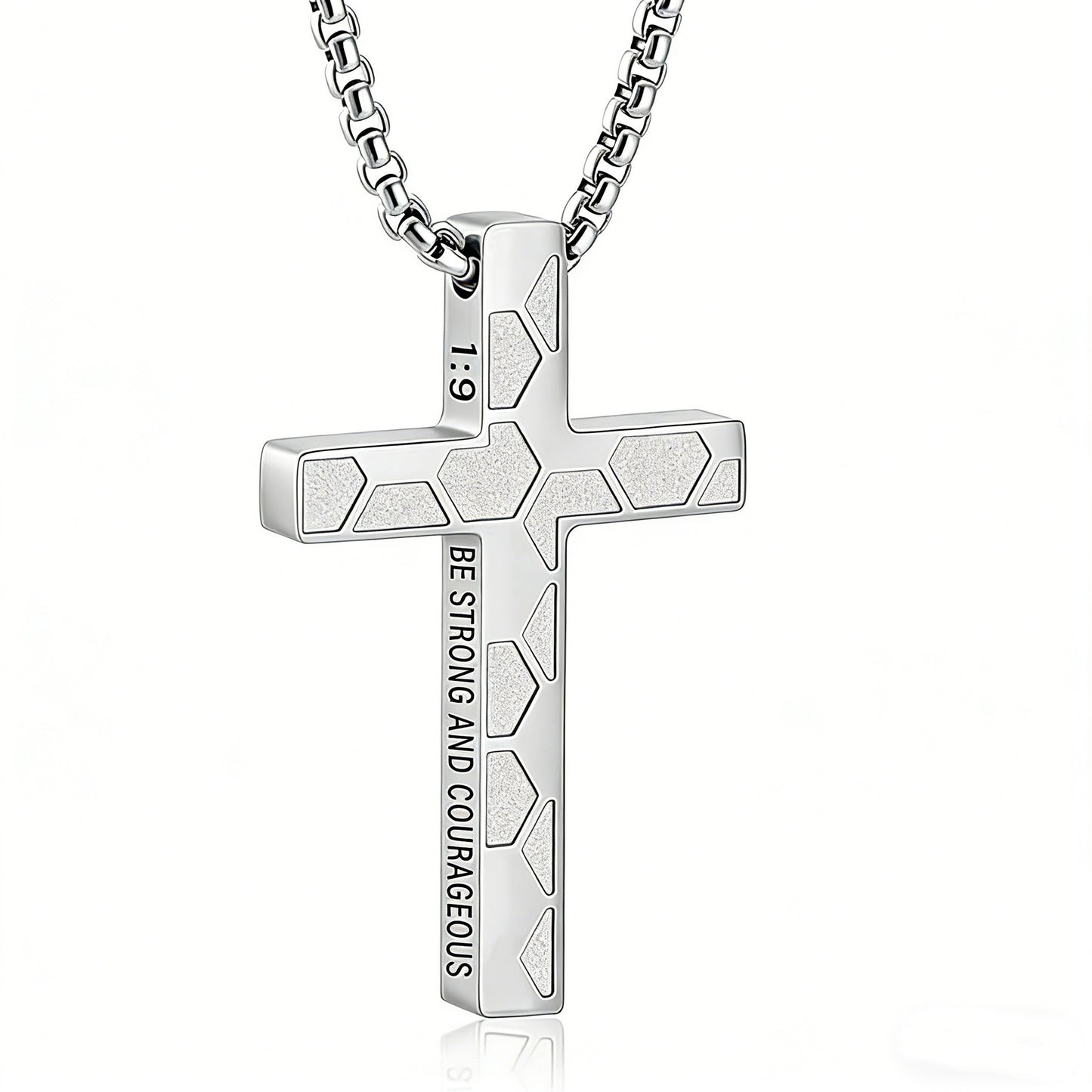 Joshua 1:9 Cross Necklace