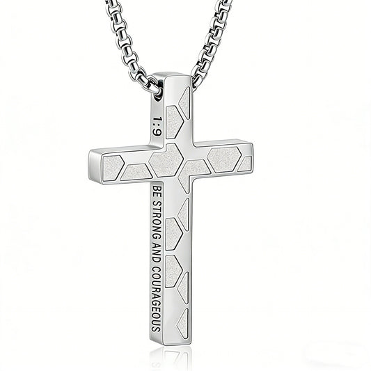 Joshua 1:9 Cross Necklace