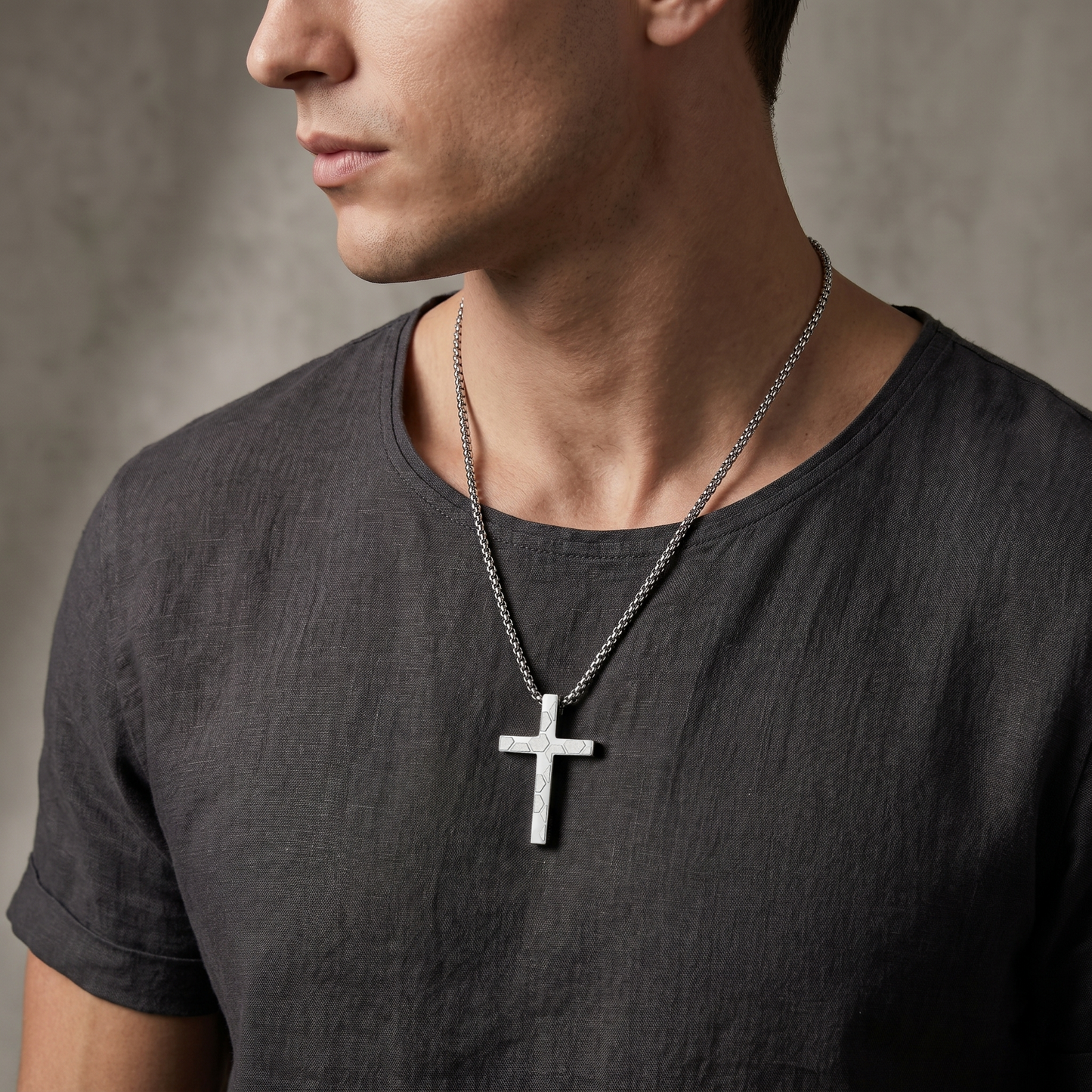 Joshua 1:9 Cross Necklace