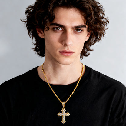 14K Gold Plated Cross Pendant Necklace – Faith Meets Luxury