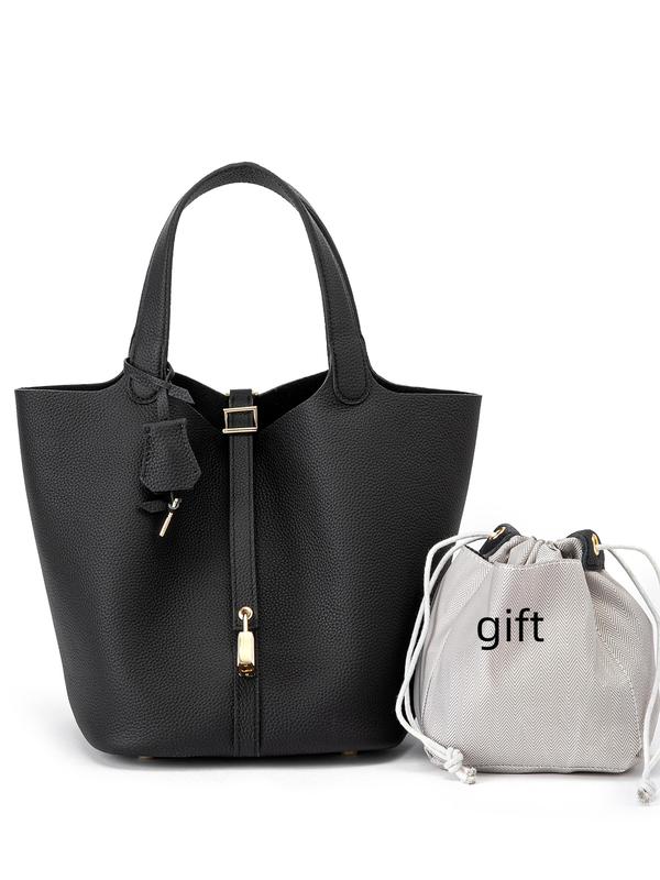 Women’s Fashionable Cowhide Handbag with Pouch – Versatile & Trendy for Daily Use