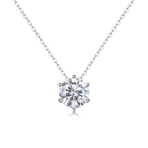 Afternoon Rose Luxury Fashion Diamond Pendant Necklace Set With Mosan Diamond Silver Ornaments