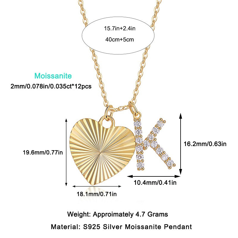 Heart Secret - A Fashionable And Trendy Necklace Pendant Diamond Jewelry Necklace Set With 1-carat Moissanite S925 Sterling Silver And Gold Plating