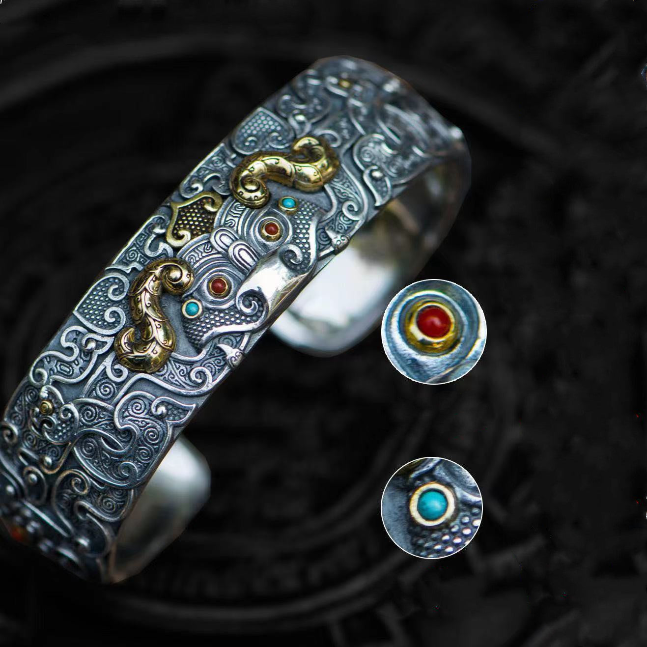 Harmony Bangle - Feng Shui Blessed Sterling Silver Bracelet for Luck & Protection