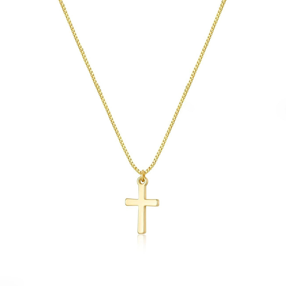 Minimalist gold cross necklace for women crafted from titanium stainless steel