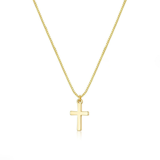 Minimalist gold cross necklace for women crafted from titanium stainless steel